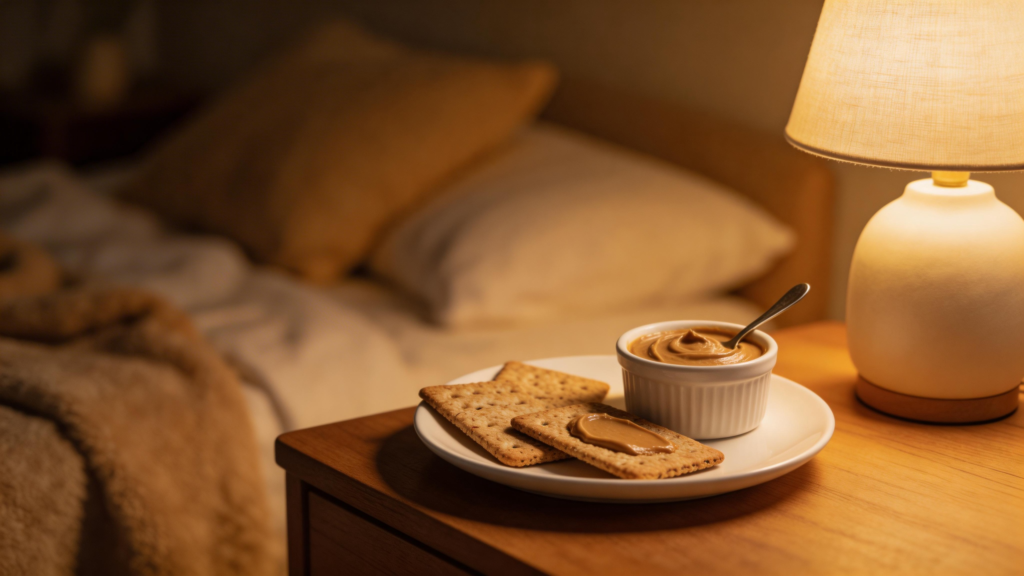 small bedtime snack on nightstand to stabilize blood sugar overnight
