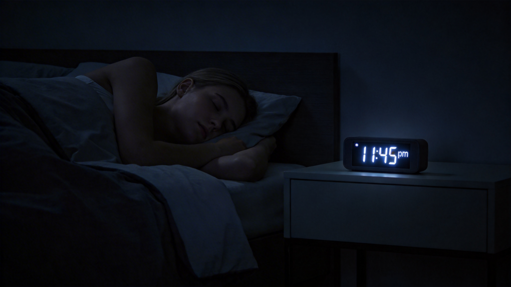how long should it take to fall asleep bedroom clock at night