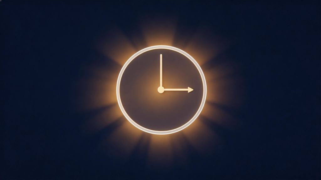 glowing clock showing 3am with abstract spiritual energy illustration