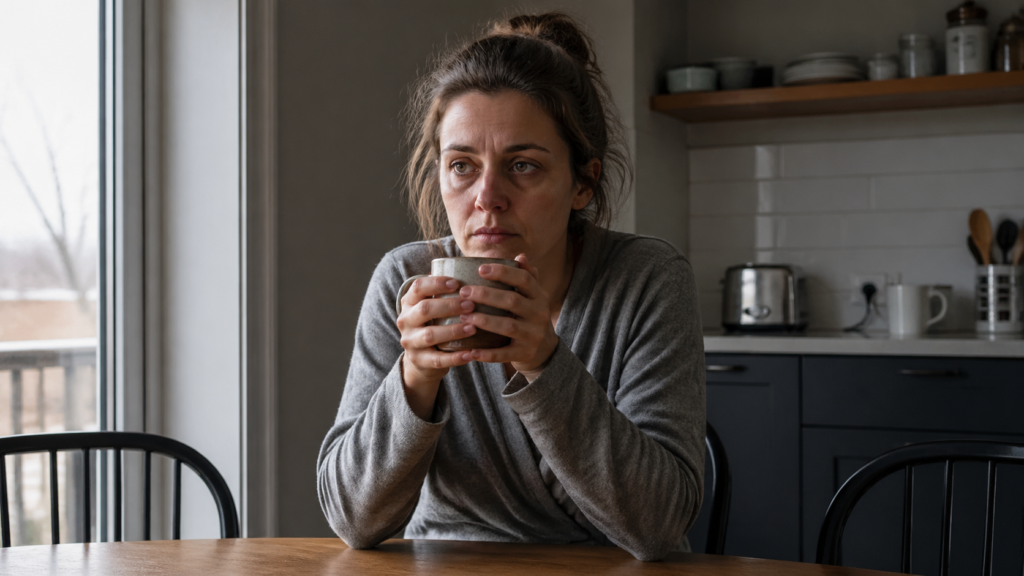 sleep debt calculator — exhausted woman in the morning after chronic sleep loss