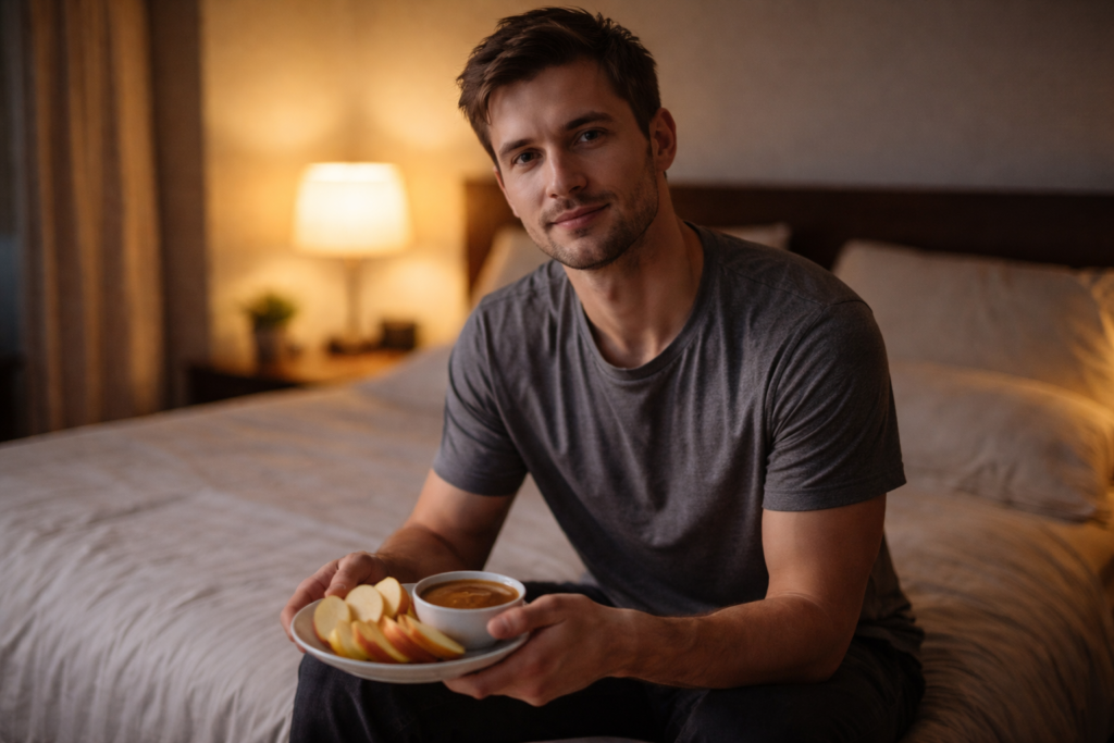 apple slices and almond butter before bed sleep snack