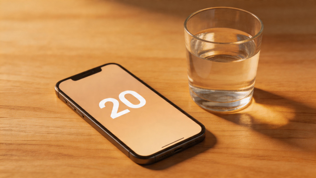 phone alarm set for 20 minute power nap duration