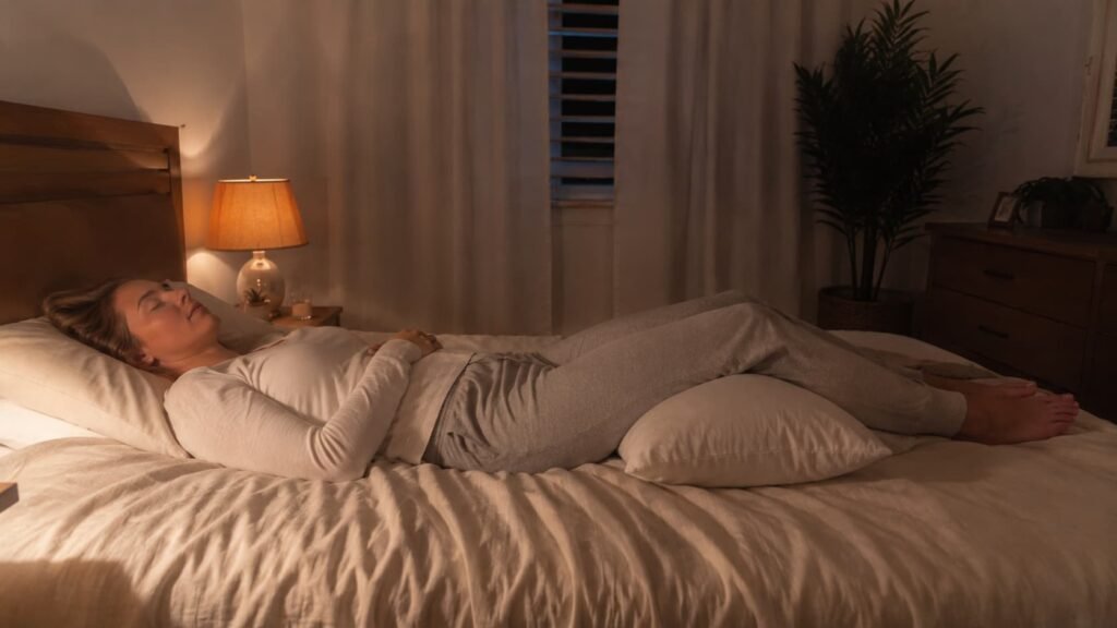 sleeping on back with pillow under knees for lower back pain