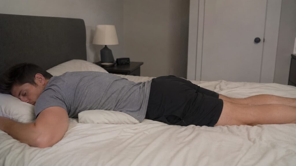 stomach sleeping with pillow under hips for lower back pain
