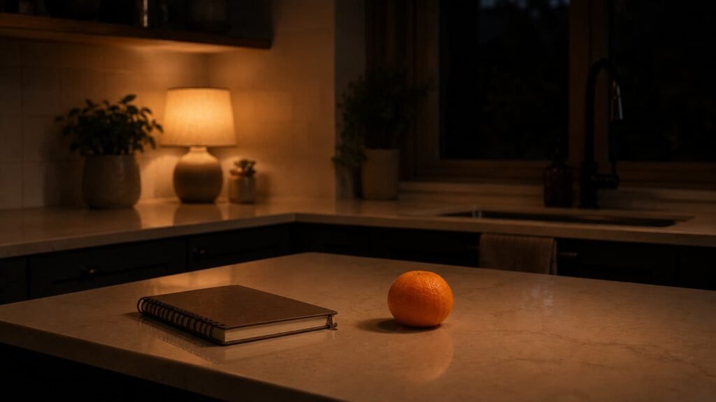 small orange eaten earlier in the evening as a light bedtime snack