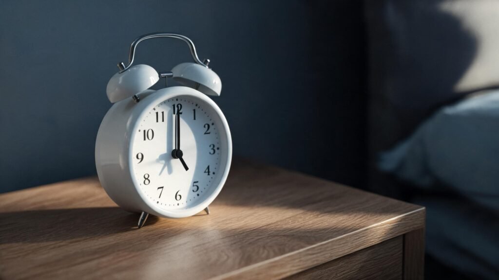 alarm clock at 6am — waking up tired after 8 hours despite enough sleep time