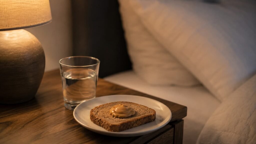 Eating peanut butter before bed as a simple nighttime snack