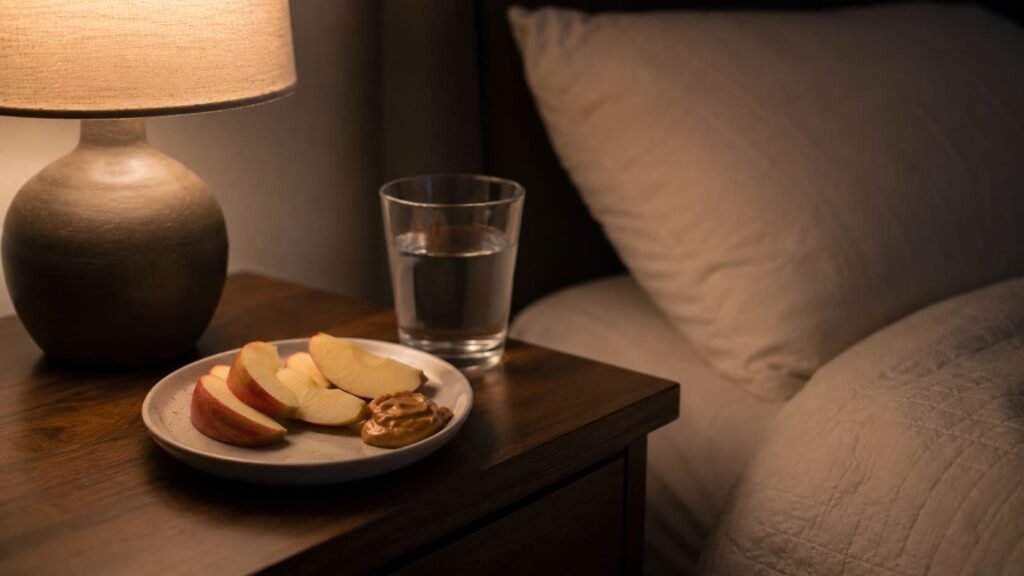 Small bedtime snack with peanut butter before sleep