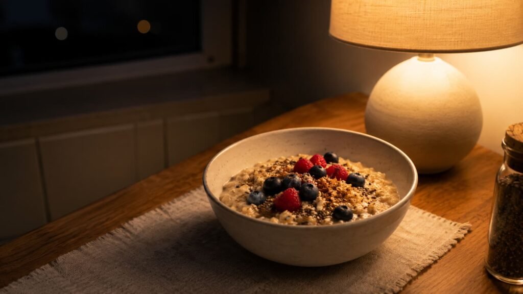 Simple oatmeal before bed without sugary toppings