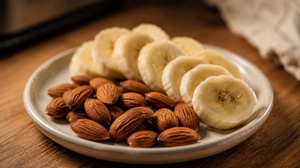 Almonds before bed with banana as a bedtime snack