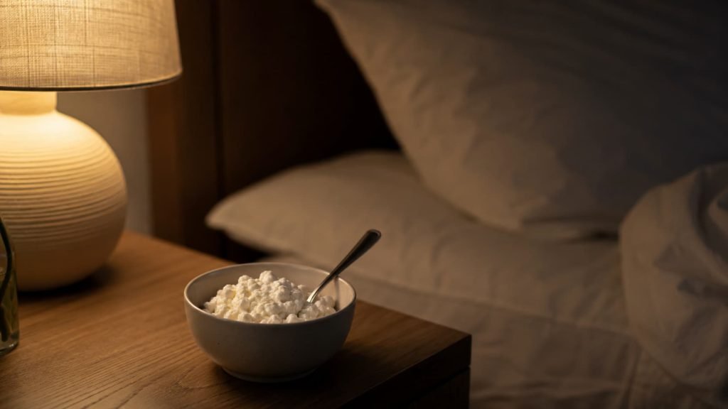 Cottage cheese before bed as a high protein nighttime snack