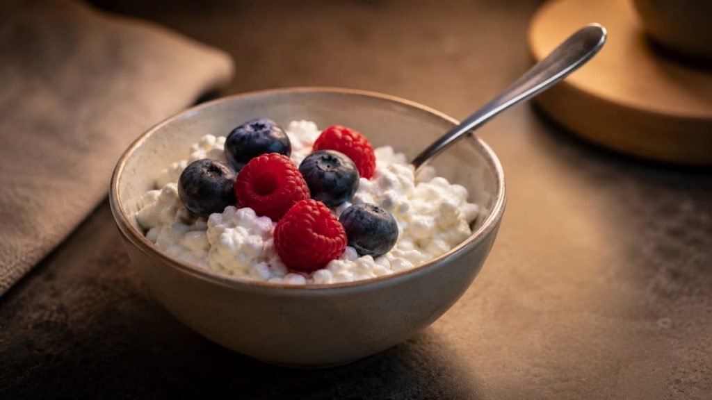 Cottage cheese with berries before bed as a simple snack