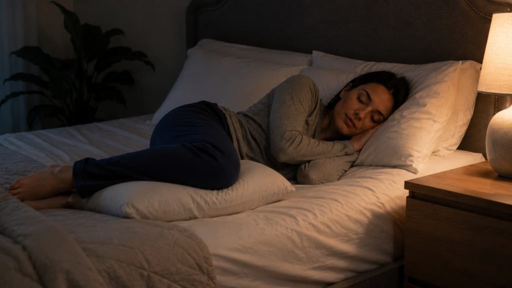 Left side sleeping position for acid reflux relief