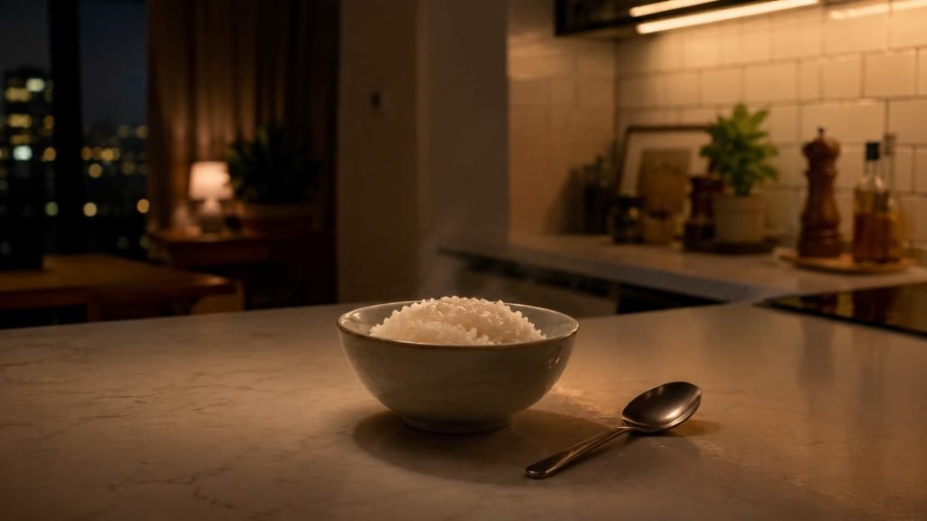 Eating rice before bed as a simple nighttime snack