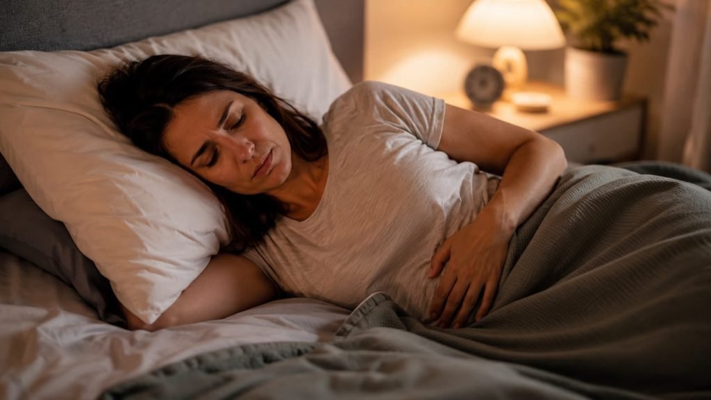 Best sleeping position for bloating with left side sleeping and elevated pillows