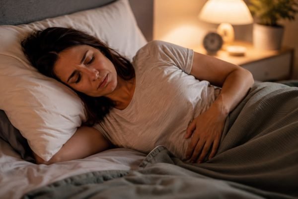 Best sleeping position for bloating with left side sleeping and elevated pillows